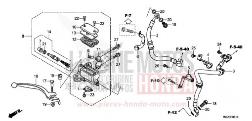 MAITRE-CYLINDRE DE FREIN AVANT CYLINDRE (ABS) CBR500RAD de 2013